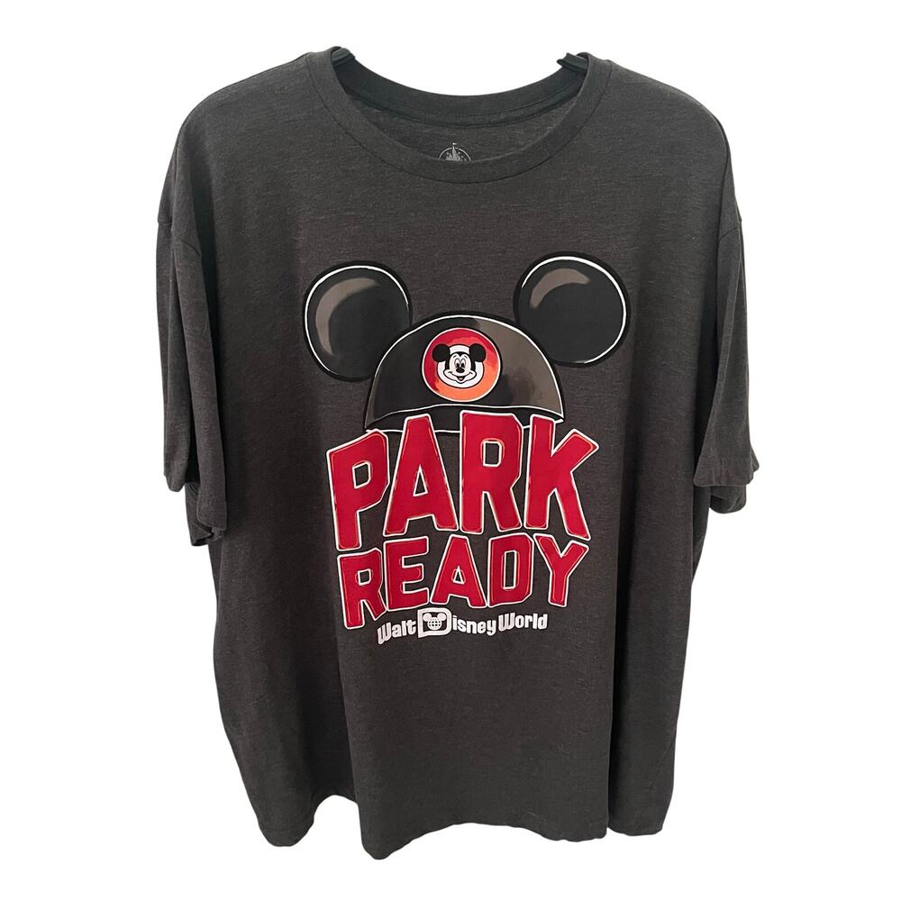 Disney Parks Park Ready Mickey Mouse T Shirt Men’s 2XL Walt Disney World Gray